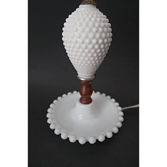Vintage Milk Glass Hobnail Lamp White Mid Century Modern Boudoir Lamp - Picture 4 of 8